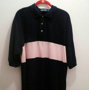 🐾Men's Polo Golf XL Cotton shirt, navy/pink
